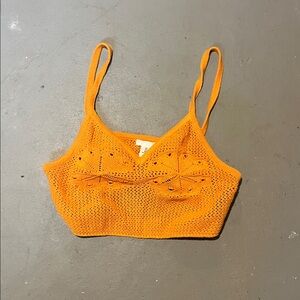H&M Orange Crochet Crop Top